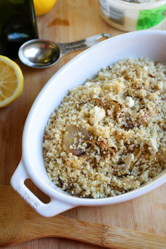 Couscous with Caramelized onions and feta