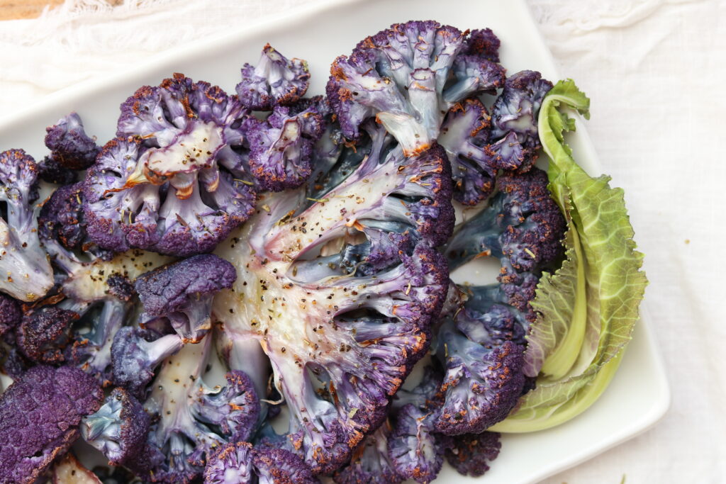 Roasted Purple Cauliflower plated 
