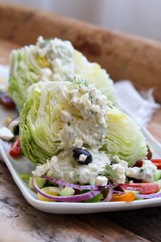 Greek Wedge Salad on plate