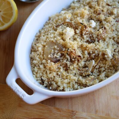 Couscous with Caramelized Onions and Feta