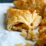 puff pastry with apples on paper