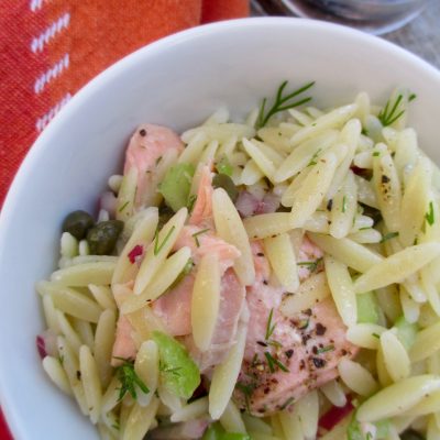 Salmon Caper Orzo Salad