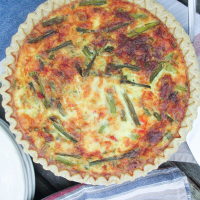 Lobster Asparagus and Gruyere Quiche