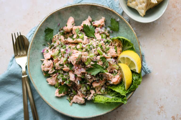 easy chilled poached salmon salad horizontal