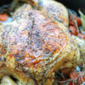 Roast chicken in pan