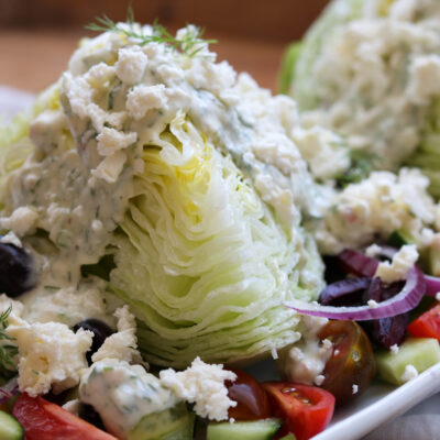 Greek Wedge Salad with Yogurt Dill Dressing