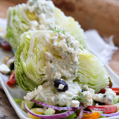 Greek Wedge Salad on plate