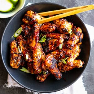 mouthwatering spicy grilled Asian style chicken wings