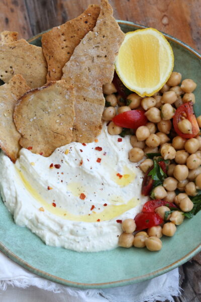 Whipped Feta with crackers