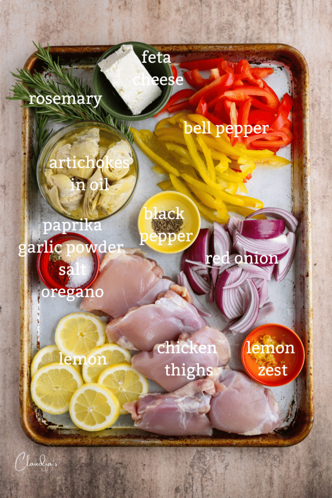 one pan baked artichoke and chicken