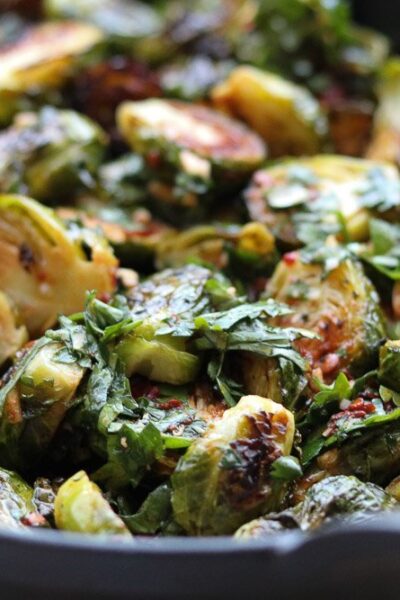 Roasted Brussels Sprouts with Red Chimichurri - Trejo's Tacos