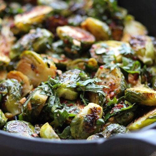 Roasted Brussel Sprouts with Red Chimichurri_-91