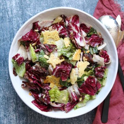 Grilled Romaine and Radicchio Caesar Salad