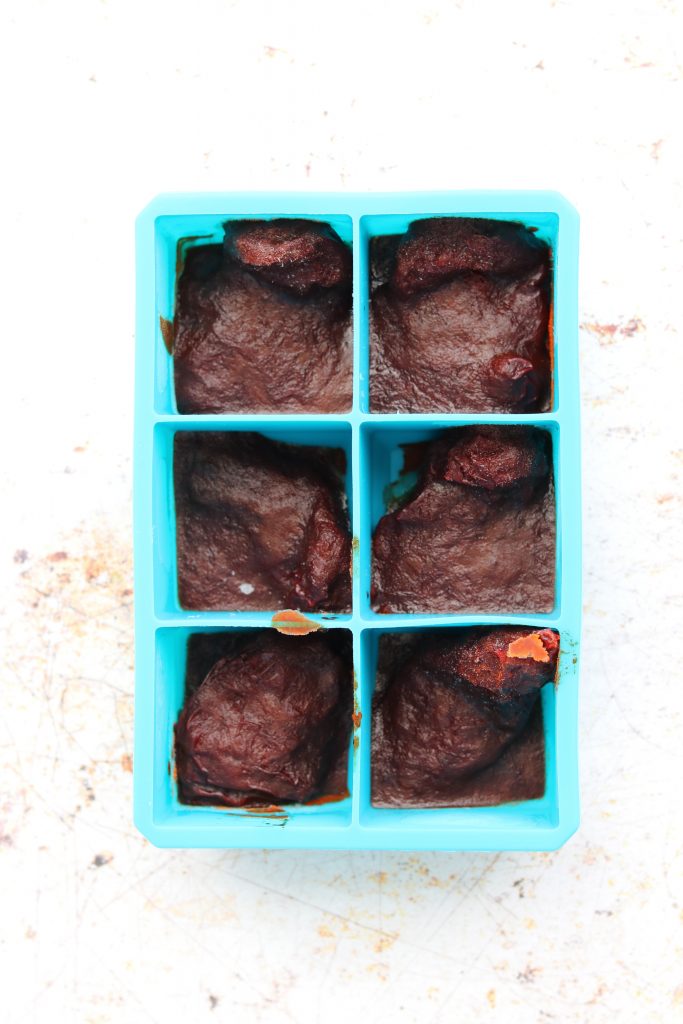 frozen chipotle chiles in ice tray