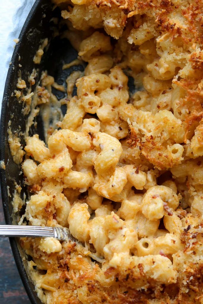 closeup of chipotle in adobo macaroni and cheese