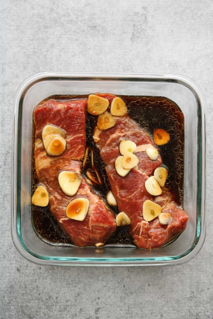 flat iron steak with soy lemon marinade