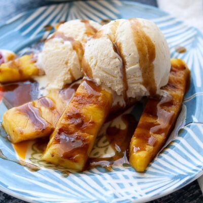 Grilled Pineapple with Spiced Rum Butter Sauce
