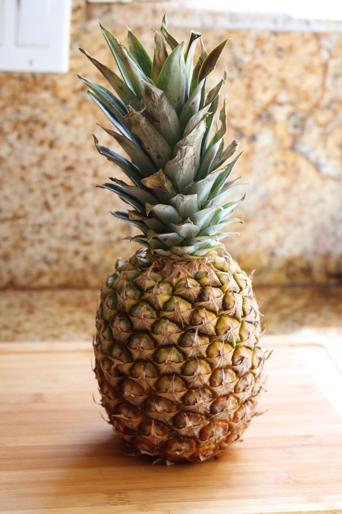 pineapple on cutting board
