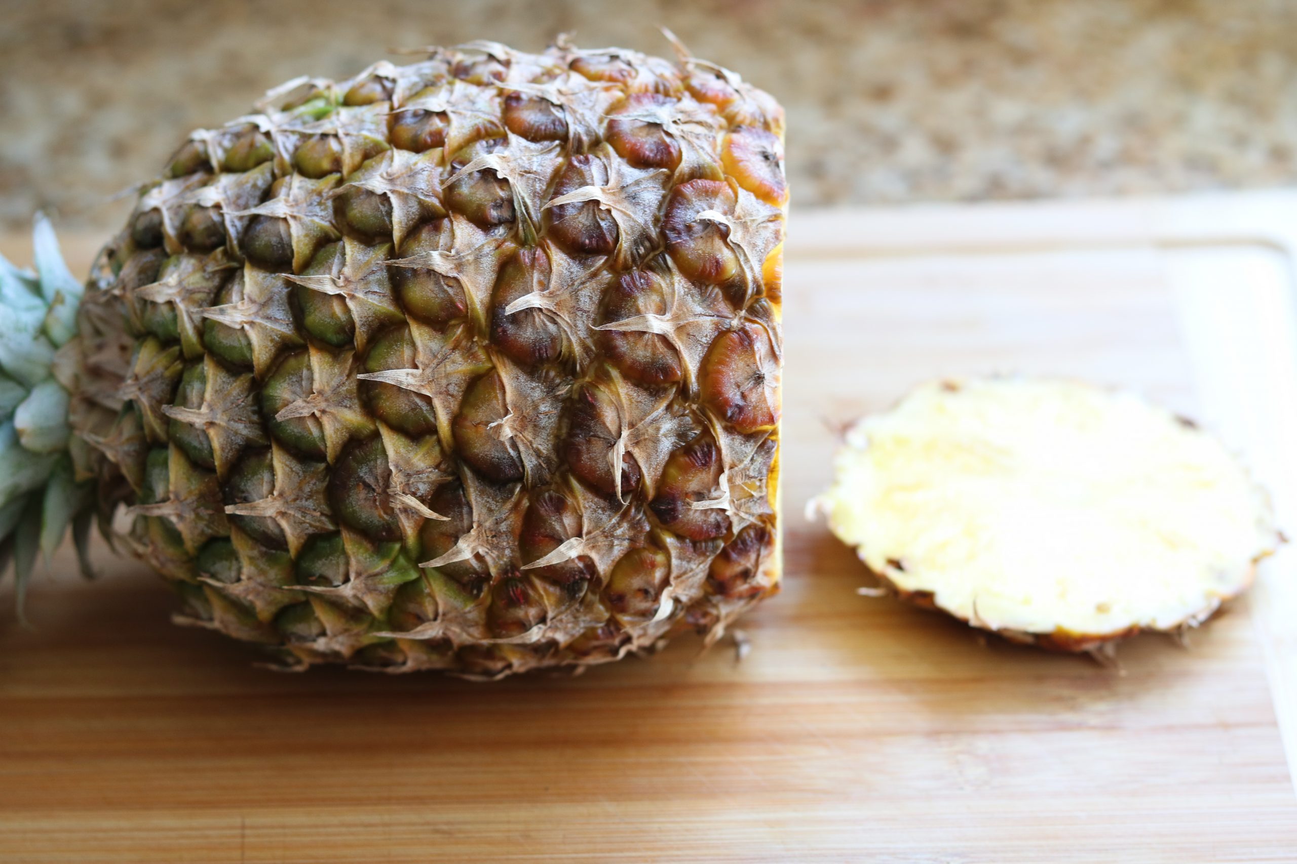 pineapple on board with bottom removed
