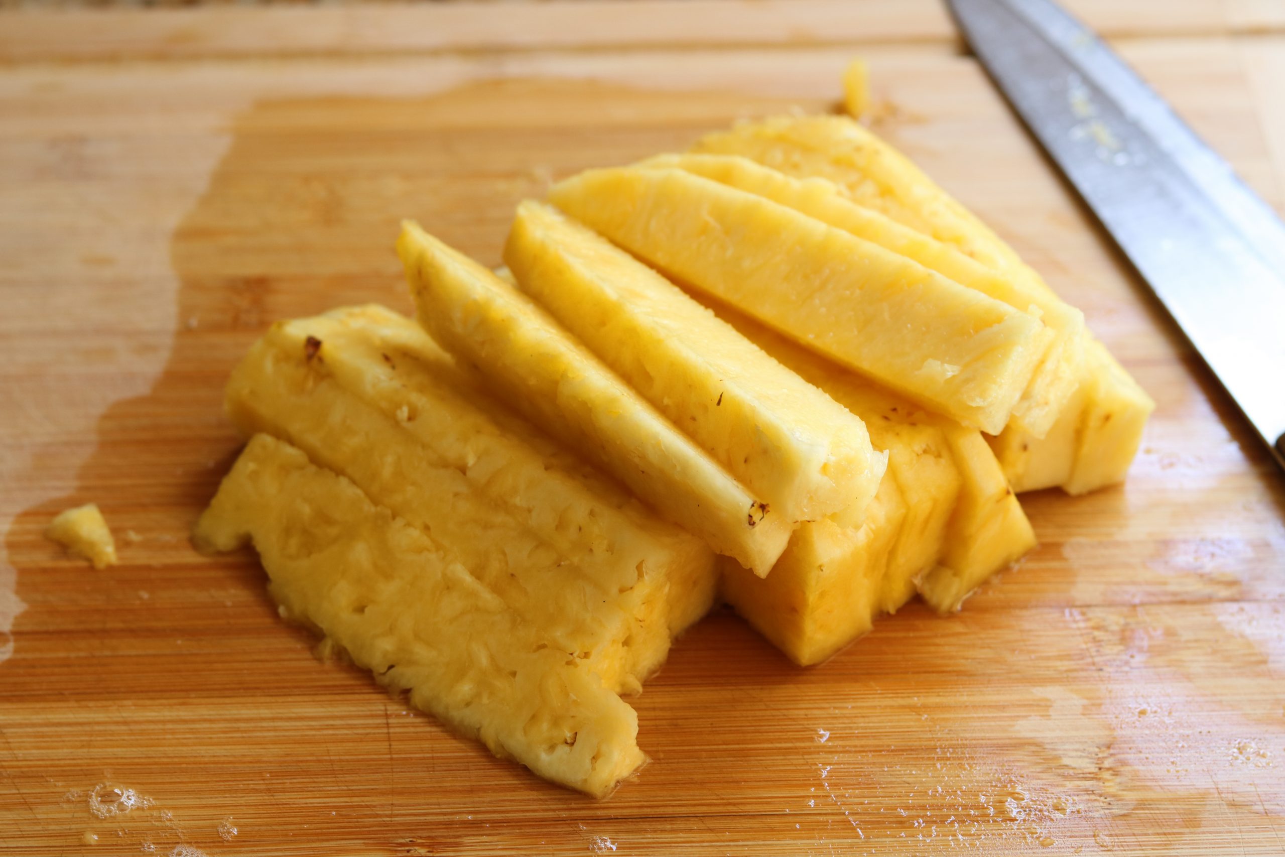 pineapple sliced into wedges