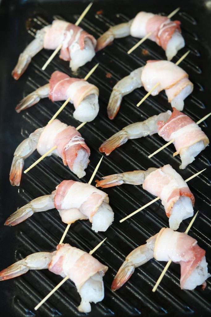 cooking bacon wrapped shrimp