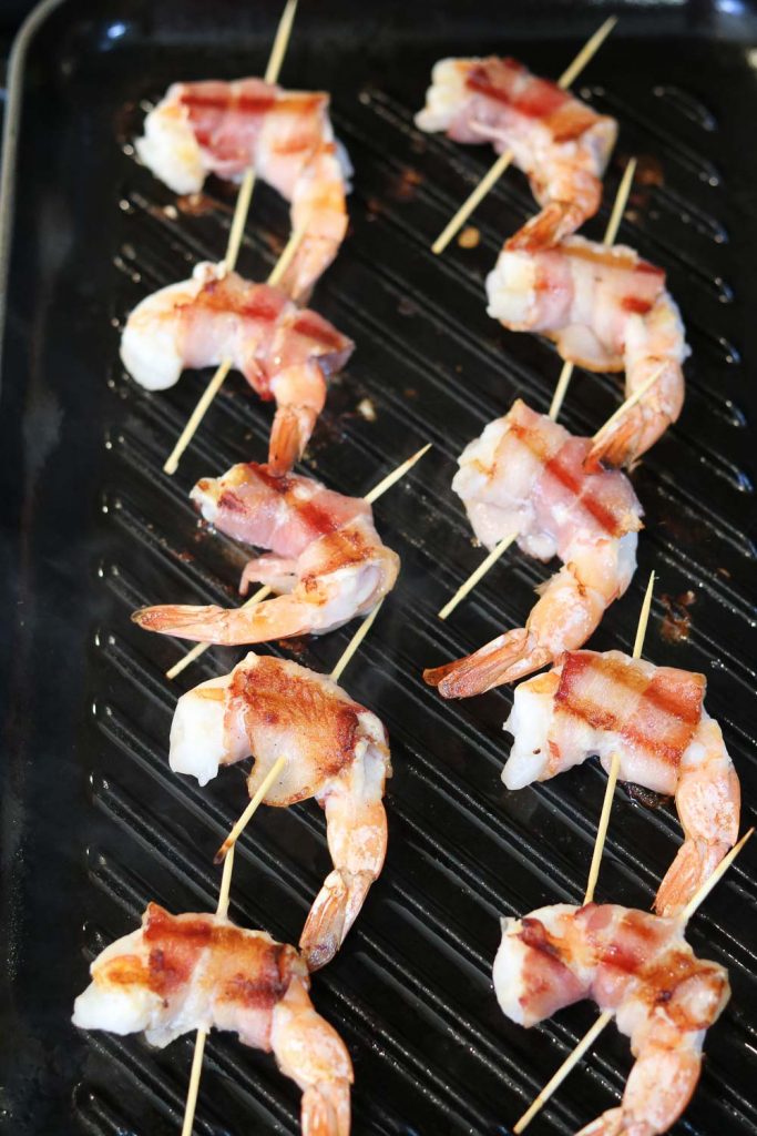 cooking shrimp on grill 