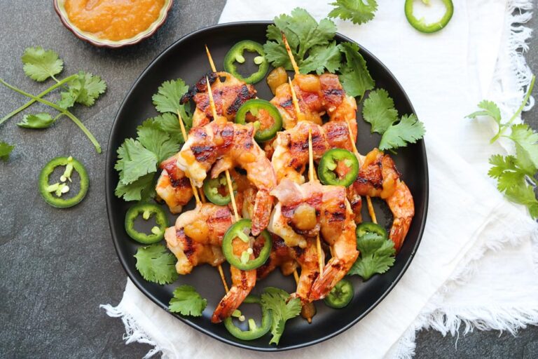Chutney Glazed Bacon Wrapped Shrimp