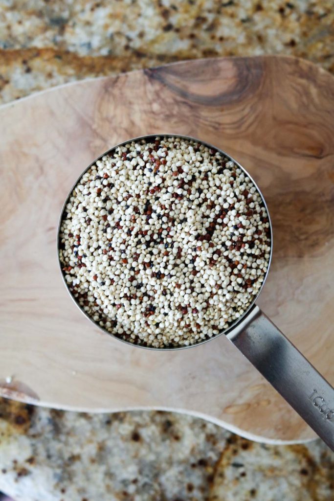 quinoa in measuring cup