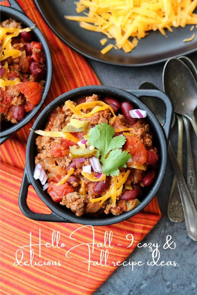 Fall recipes with Fast and Easy beef chili 