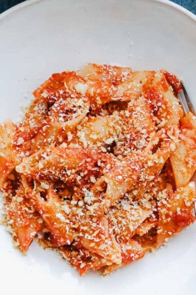 Tomato Butter Sauce Pasta with Garlic Breadcrumbs