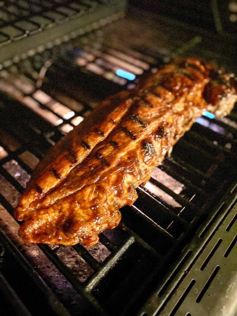 ribs on grill cooking