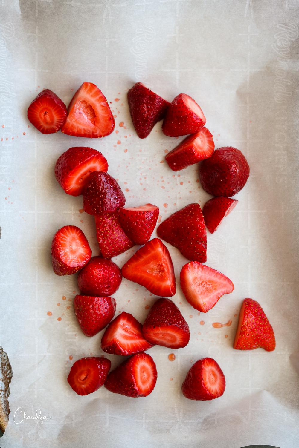 Roasted strawberries for 25 minutes