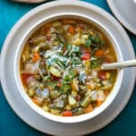 10 vegetable soup in bowl