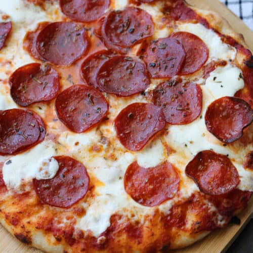pepperoni pizza using perfect pizza dough recipe