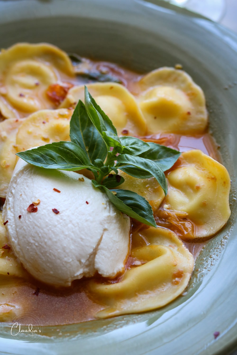 Italian Cheese Ravioli with Burst Tomatoes – Claudia's Table