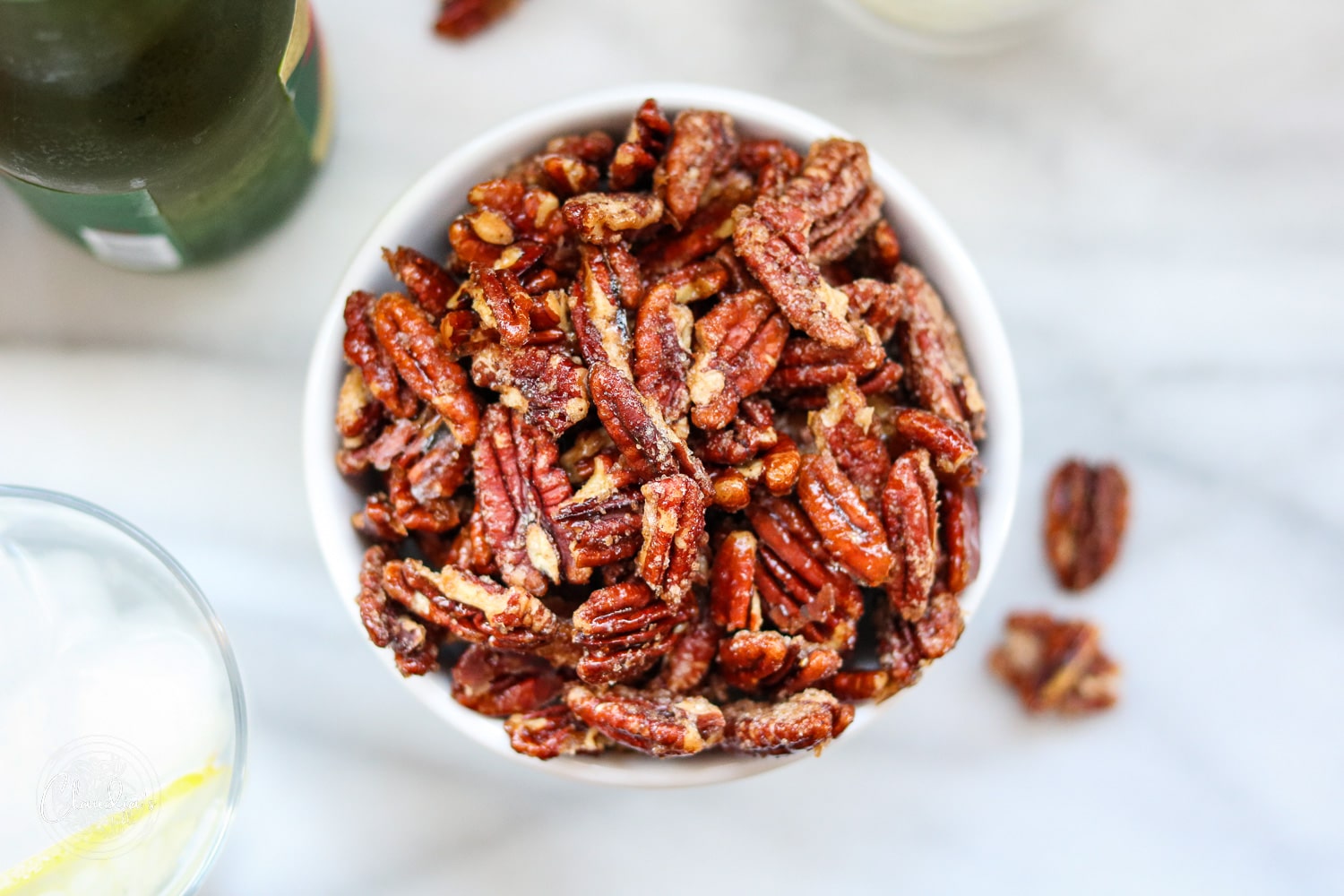 Maple Candied Spiced Pecans