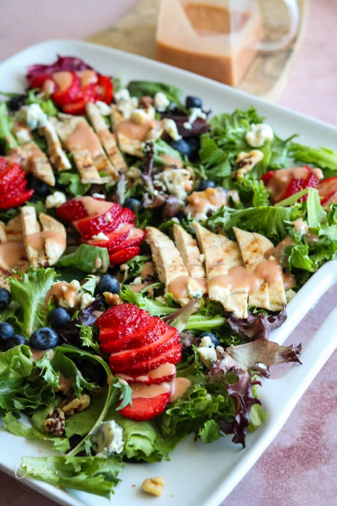 summer berry salad with creamy berry vinaigrette