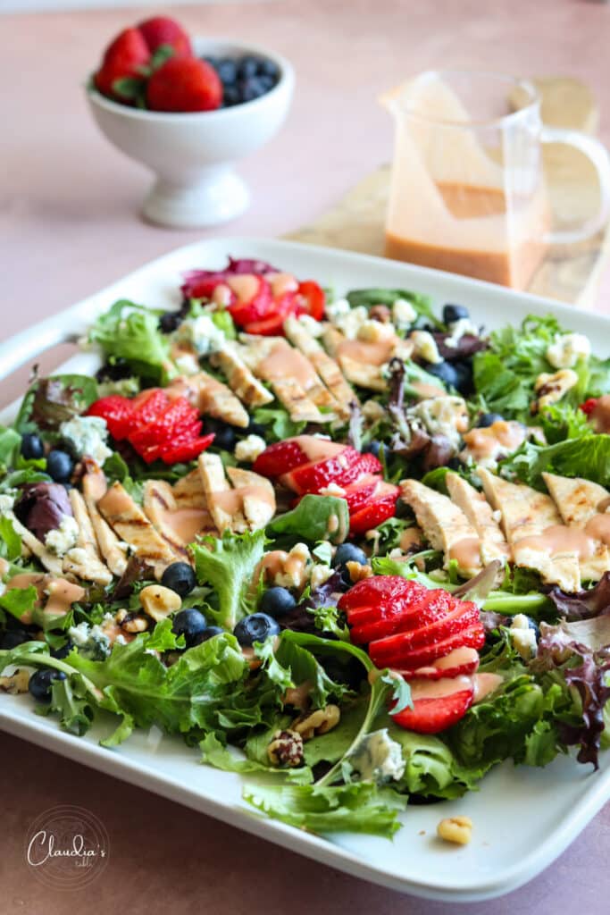 summer berry salad with berry vinaigrette 