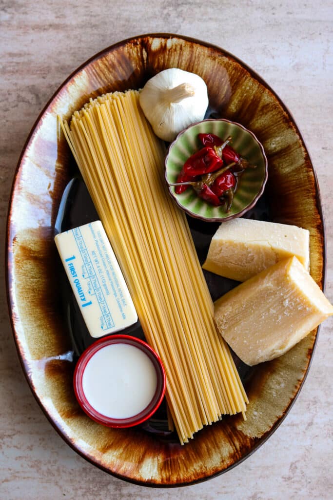ingredients for creamy Calabrian chili pasta 