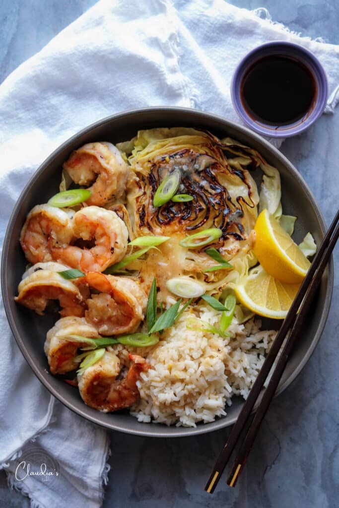 miso butter shrimp with garlic and ginger 