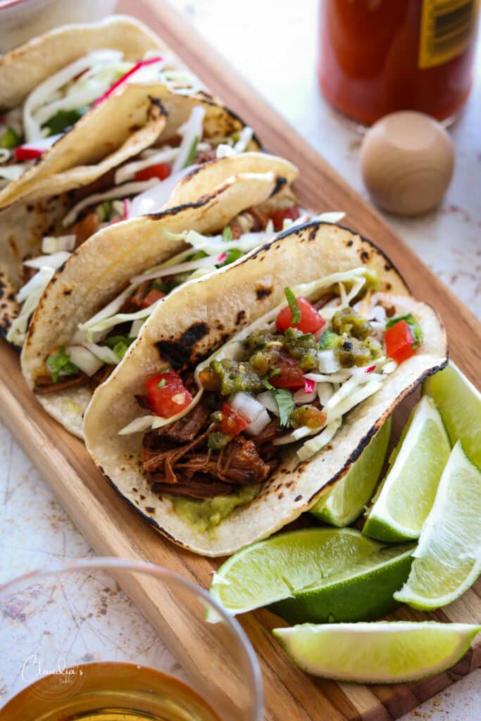 slow braised spicy brisket tacos 