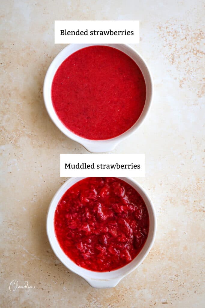 blended vs muddles strawberries 