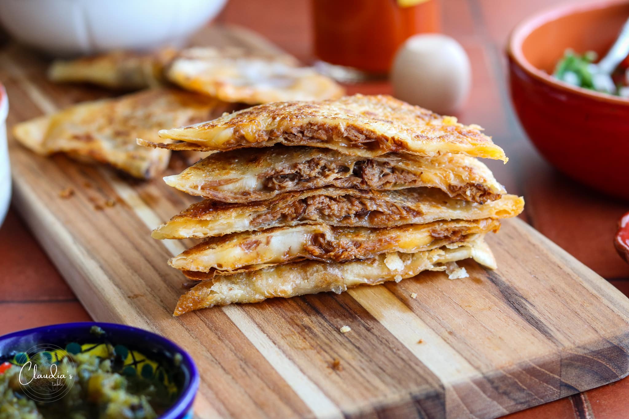 leftover brisket quesadillas