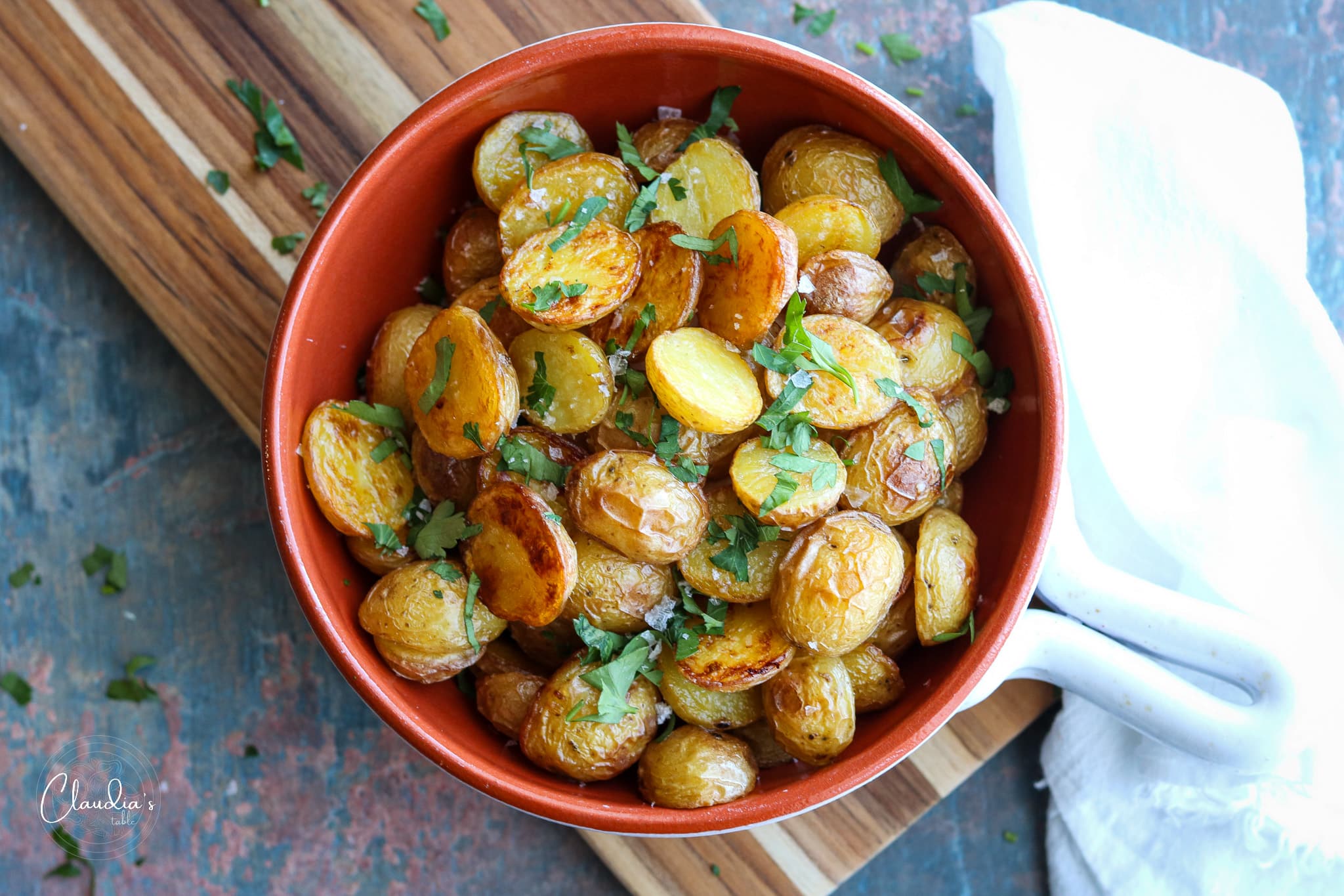 simple roasted potatoes with parsley and sea salt.