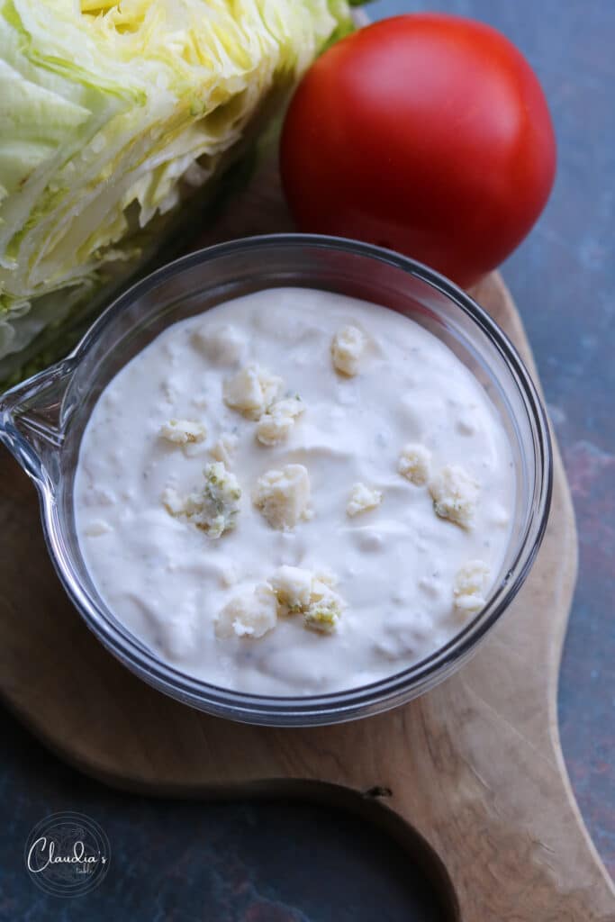classic blue cheese dressing with blue cheese chunks. 