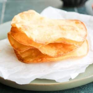 homemade tostada shells on plate