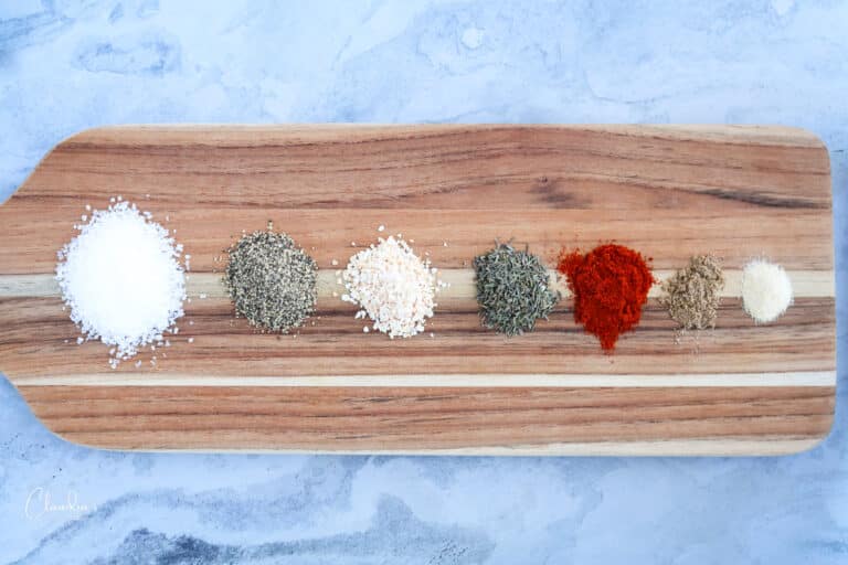 steak seasoning rub on a board