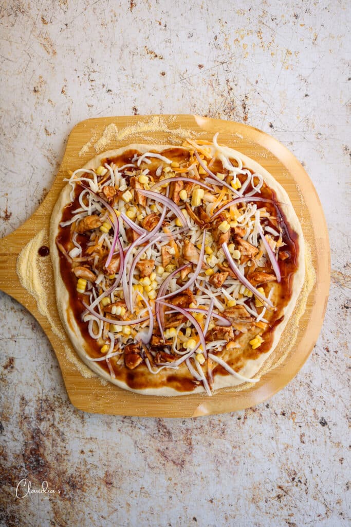 Pizza before baking 